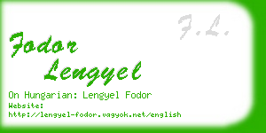 fodor lengyel business card